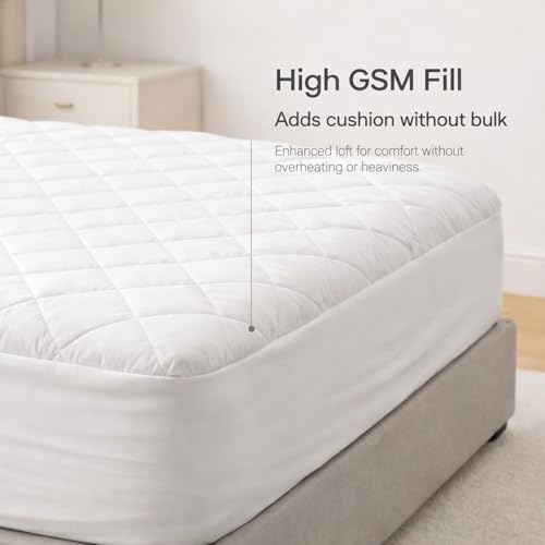 Continental Bedding Harmony Collection Quilted Mattress Pad 100% Cotton Top - Image 2