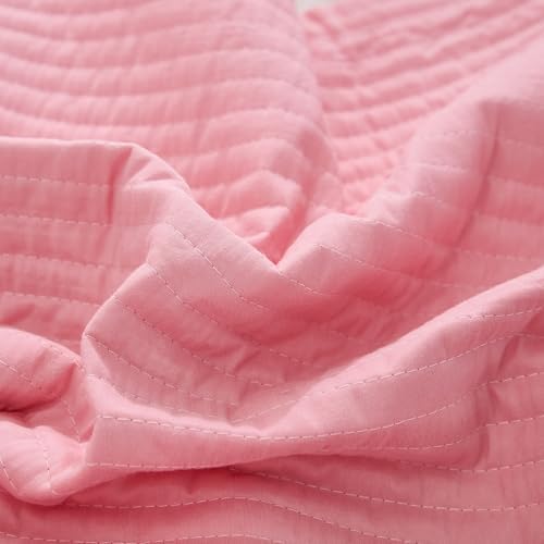 Stripe Quilted Pillowcases Set of 2, Standard Size Envelope Pillow Covers Soft - Image 6