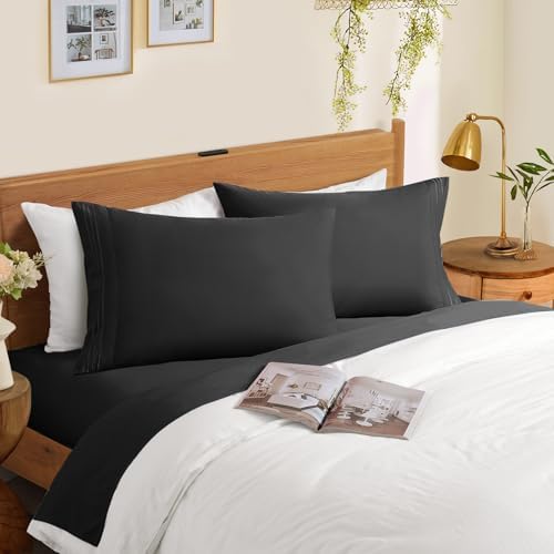 Horbaunal Microfiber Pillowcases King Size, Dark Grey, 2 Pack - Image 2