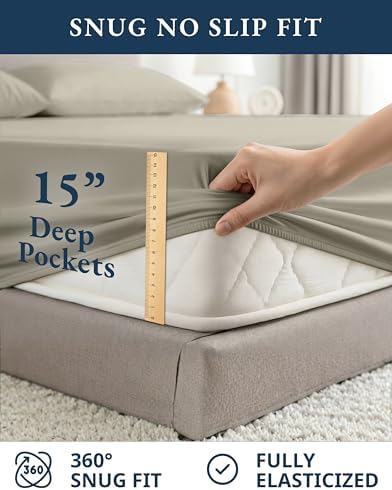 LANE LINEN Twin XL Sheets 100% Organic Cotton Percale Cooling Soft - Image 7