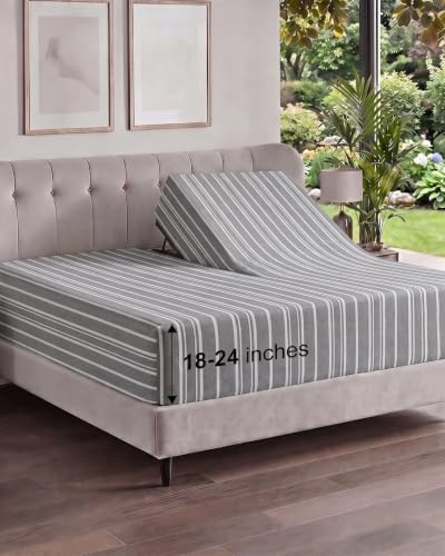 CGK Linens Extra Deep Flex Top Split Head King Fitted Sheet by CGKUnlimited
