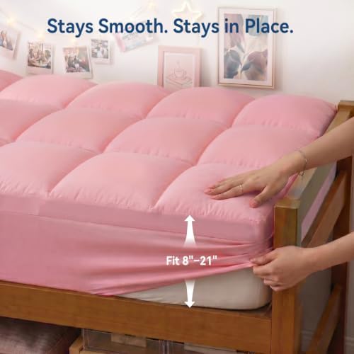ELEMUSE Pink Twin XL Mattress Topper - Image 6