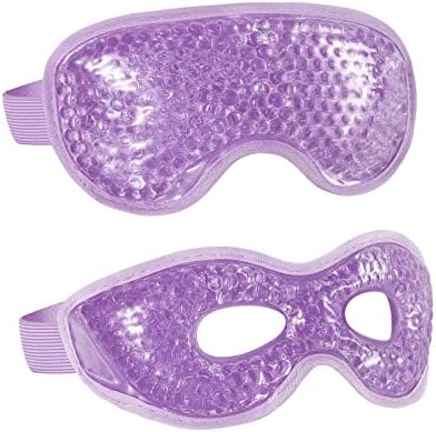 2PCS Gel Eye Mask Reusable Cold Therapy Gel Bead Eye Mask by CONSGIJI