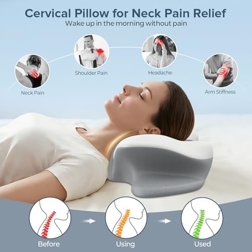 Cervical Neck Pillow for Pain Relief, Ergonomic Side Sleeper Pillow for Sleeping - Image 2