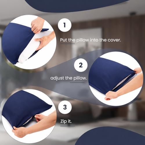New Evolive Soft Brushed Premium Microfiber Body Pillow Cover 21"x54" Pack of 2 - Image 4