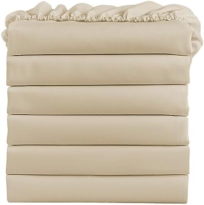 FreshCulture Queen Fitted Sheets, Bulk Pack of 6, Deep Pocket, Soft Microfiber by FreshCulture