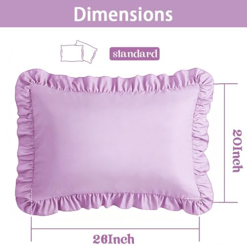 Ruffle Pillow Case Standard Size Set of 2 - Image 2