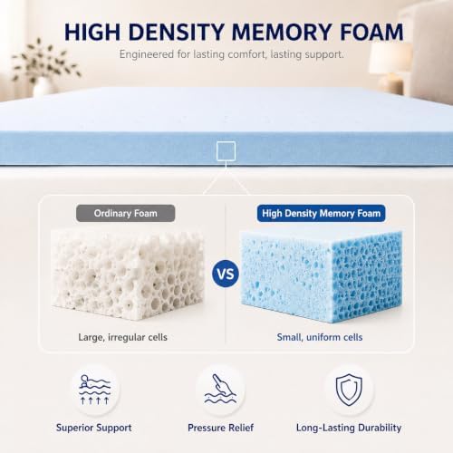 OhGeni 2 Inch Queen Memory Foam Mattress Topper Pad - Image 5