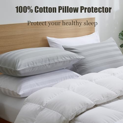 100% Cotton Zippered Pillow Protectors Queen Size - Image 5