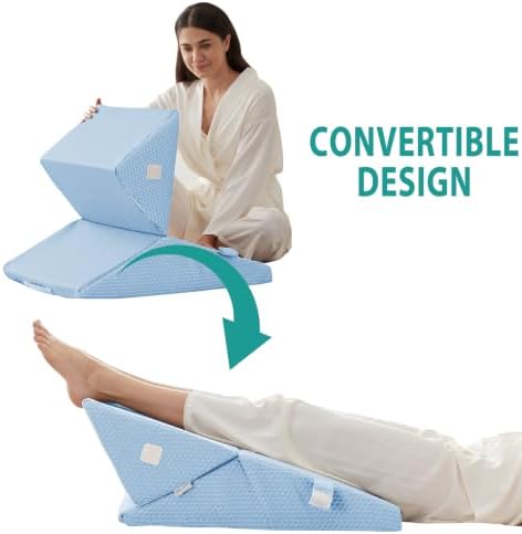 Bedluxe Wedge Pillow for Sleeping, Adjustable 9&12 Inch Foldable Bed Wedge - Image 3