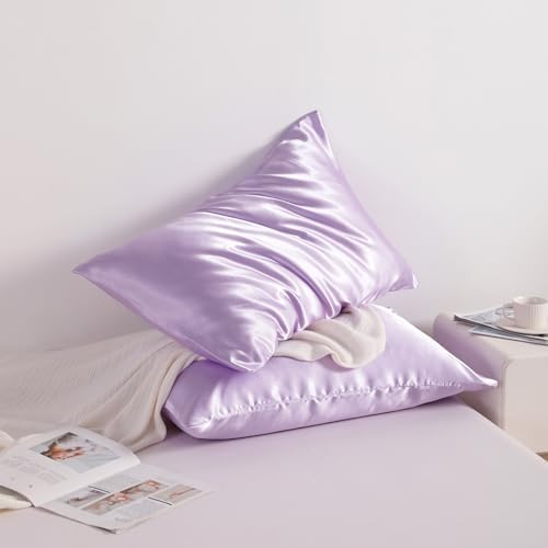 NTBAY King Satin Pillowcases, Light Purple - Image 3