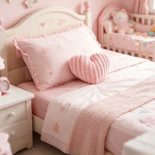 Pink Heart Pillow 12.9" Decorative Throw Pillows - Image 4