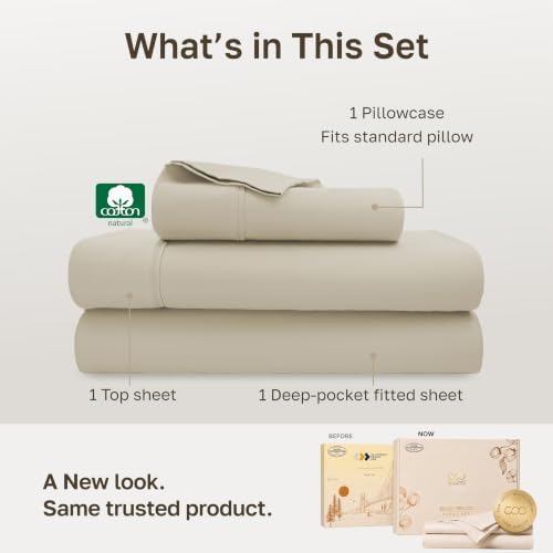 California Design Den 100% Cotton Sateen Twin Long Sheets Set - Image 3