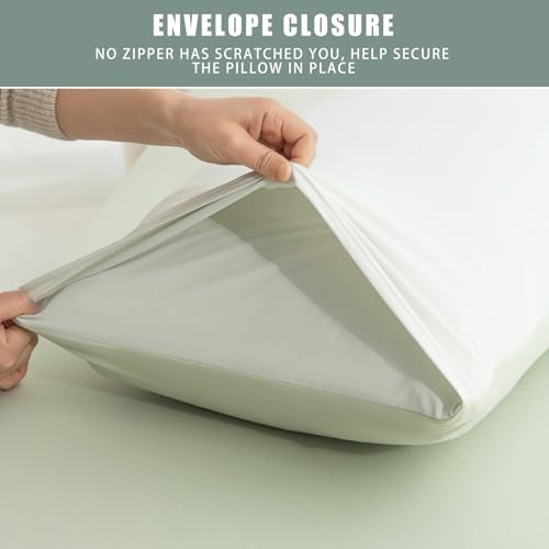 TELUS Cooling Pillowcases for Hot Sleepers Queen Size 2-Pack, Silky Soft - Image 5