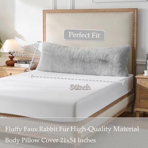 20x54 inch Luxury Fluffy Body Pillow Cover, Shaggy Furry Body Pillowcase - Image 2