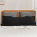 BESTOUCH Washed Cotton Pillowcases Linen Feel Deep Black Body by BESTOUCH