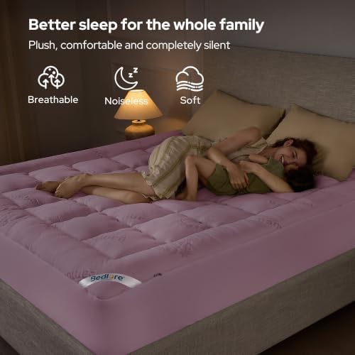 BEDLORE California King Mattress Topper, Thick Pillow Top Mattress Pad - Image 4