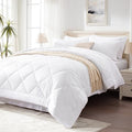 Love's cabin Queen Comforter Set White, 7 Pieces Queen Bed in a Bag, All Season by Lovescabin