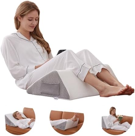 Knee Wedge Pillow, Memory Foam Leg Pillow Bed Wedge - Image 7