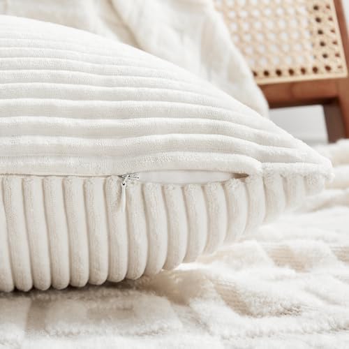 Fancy Homi 2 Packs Cream White Lumbar Decorative Throw Pillow Covers 20x28 Inch - Image 4