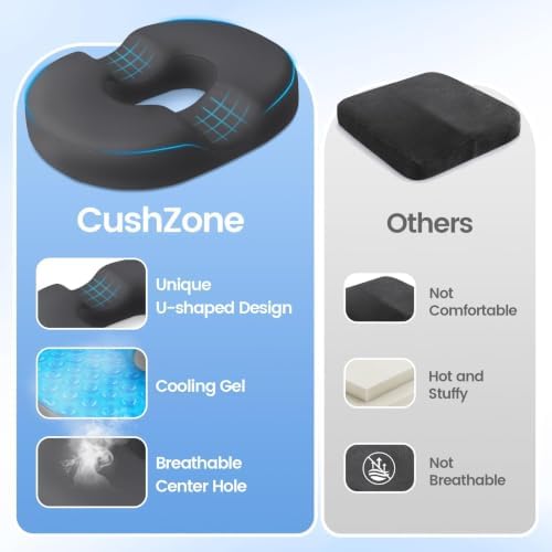 Donut Pillow Seat Cushion, Cooling Gel Memory Foam Chair Cushion - Image 5