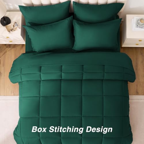Love's cabin Plaid California King Comforter Set, Dark Green - Image 6