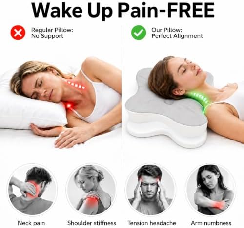 Cervical Memory Foam Pillow, Neck Pain Relief - Image 4