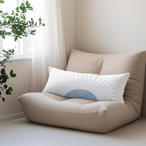 Boho Baby Blue Sun Sunshine 20x54 Body Pillow Cover Case, Mid Century Modern - Image 5