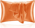 BEDELITE Satin Pillowcases, Small King 20x36 Inch, Burnt Orange by BEDELITE