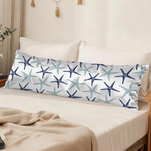 Navy Blue Body Pillow Cover, Cooling Pillow Cases Cover, Starfish Body Pillow - Image 3