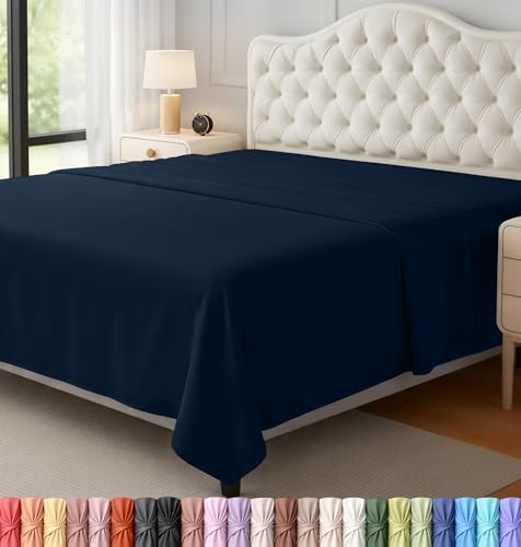 Full Size Flat Sheet Only, Ultra Soft & Breathable Hotel Sheets by UTOPIABEDDING