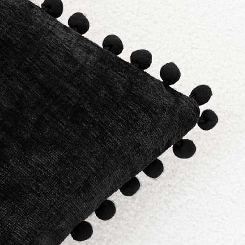 CaliTime Decorative Couch Throw Pillow Covers 16 X 16 Inches Black - Image 3