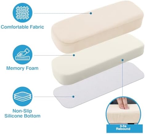 Smiry Memory Foam Office Chair Armrest Pads, Non-Slip Armrest Cushion - Image 3