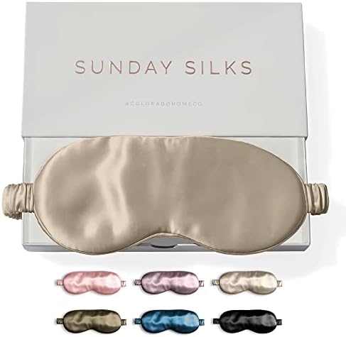 SUNDAYSILKS™ Exclusive Mulberry Silk Sleep Mask | Soft Eye Covers, and by ColoradoHomeCo