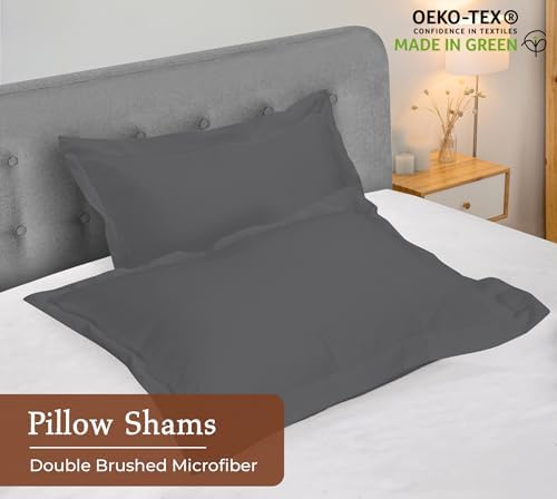Royale Linens Microfiber Queen Size Pillow Shams Set of 2 - Image 3