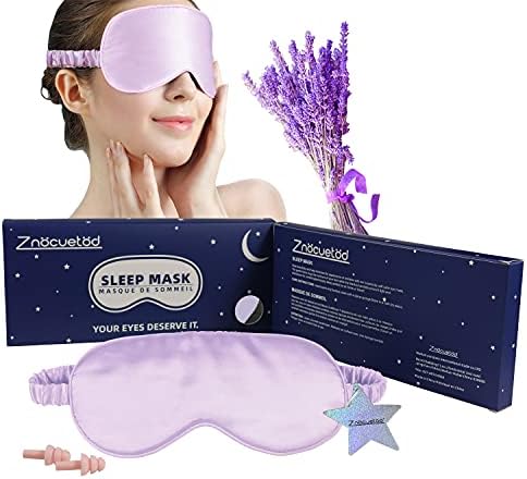 Silk Eye Mask for Sleeping Lavender Sleep Mask for Men Women, Soft Eye by ZN%C3%96CUET%C3%96D