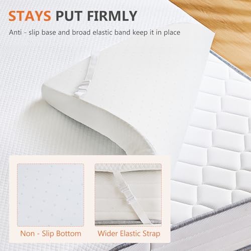 Sweetcrispy Queen Size Mattress Topper, Memory Foam Pad, 2 Inch - Image 4