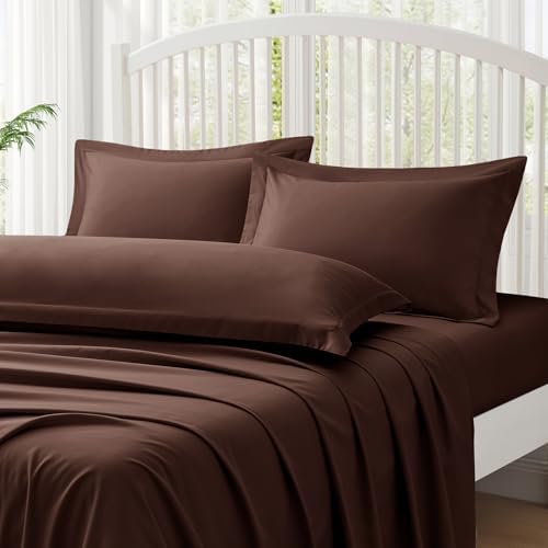 Homiest Chocolate Brown Pillow Shams Queen Size Set of 2, 2-Inch Flange - Image 3