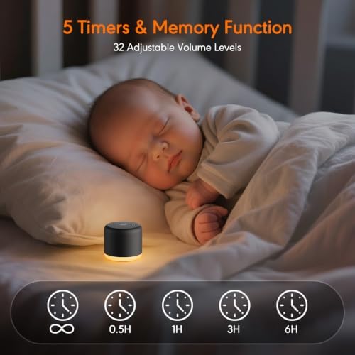 White Noise Machine with Night Light, 18 Soothing Sounds Portable Sound Machine - Image 4