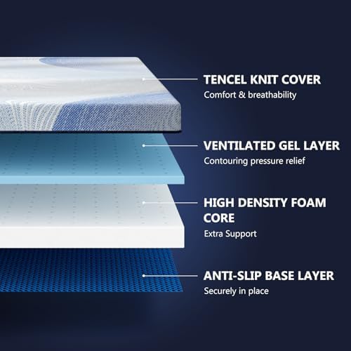 Firm Full Mattress Topper 3 Inch, Cooling Memory Foam and Pressure - Image 2