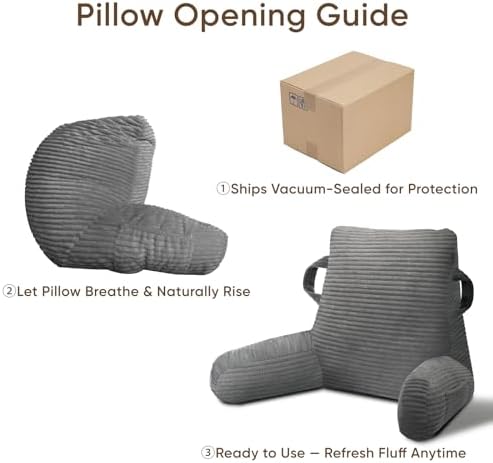 Reading Pillow for Sitting in Bed Adult, Memory Foam - Image 7