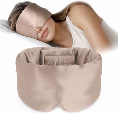 OLESILK 100% Mulberry Silk Sleep Mask, Large Size, Pressureless by OLESILK