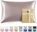 Bedsure Satin Pillowcase with Zipper, Pillow Cases Queen Size Set of 2 by BEDSURE