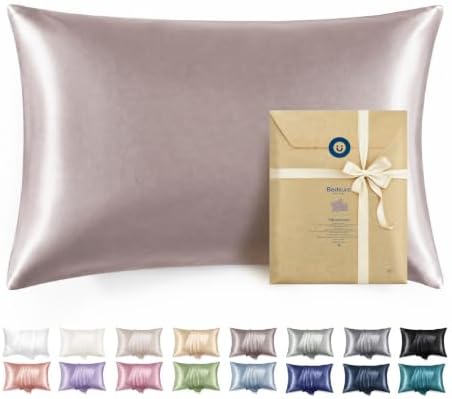 Bedsure Satin Pillowcase with Zipper, Pillow Cases Queen Size Set of 2 by BEDSURE