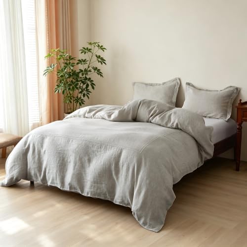 Simple&Opulence 100% Washed Linen Duvet Cover Set 78"x86" - Image 6