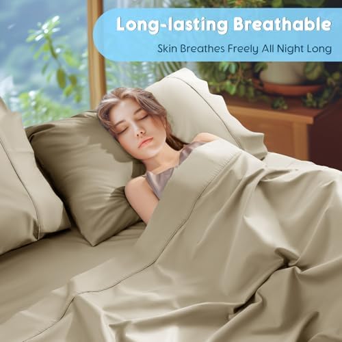 SONORO KATE 1000 Series 100% Egyptian Cotton Full Sheets, Extra Deep Pocket - Image 6