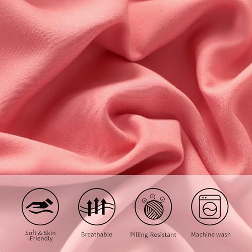 Standard Pillow Cases, 2 Pack, 20x26 in, Microfiber, Coral Pink - Image 5
