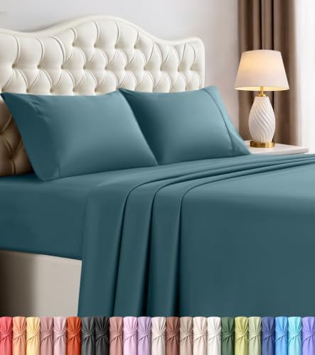 Queen Sheets Set, 4 Pieces 16" Deep Pocket Hotel Luxury Sheets by UTOPIABEDDING