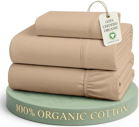 LANE LINEN 100% Organic Cotton Sheets Set Pure Long- Staple Percale Weave by LaneLinen