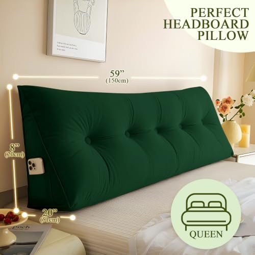 DANGHOOGY Headboard Pillow Queen, Large Triangular Wedge Headboard Pillow - Image 3